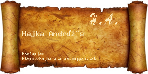 Hajka András névjegykártya